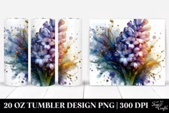 20 Oz Tumbler Sublimation | Shiny Hyacinth Watercolor Product Image 1