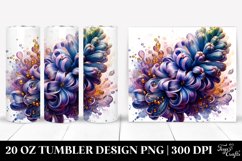 20 Oz Tumbler Sublimation | Glossy Hyacinth Watercolor Product Image 1