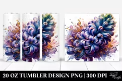 20 Oz Tumbler Sublimation | Glossy Hyacinth Watercolor Product Image 1