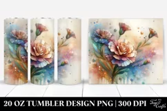 Wooden Stained Carnation Clipart, Transparent 20 Oz Tumbler Product Image 1