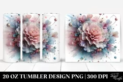 Glossy Carnation Watercolor Splash 20 Oz Tumbler Product Image 1
