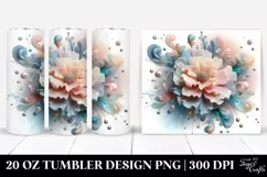 Glossy Carnation Watercolor Splash 20 Oz Tumbler Product Image 1