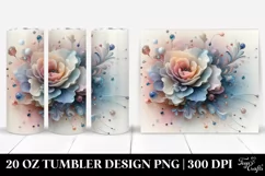Glossy Carnation Watercolor Splash 20 Oz Tumbler Product Image 1