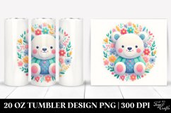 Colorful Pastel Bearfloral Design | 20 Oz Tumbler Product Image 1