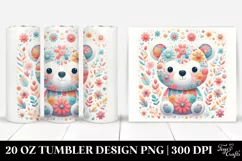 Pastel Bearfloral Abstract | 20 Oz Tumbler Product Image 1