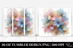 Glossy Impatiens Watercolor Splash 20 Oz Tumbler Product Image 1