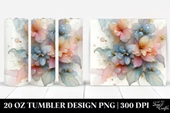Glossy Impatiens Watercolor Splash 20 Oz Tumbler Product Image 1