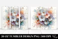 Glossy Impatiens Watercolor Splash 20 Oz Tumbler Product Image 1