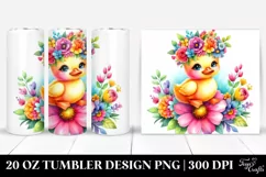 Vibrant Duck Flower Crown | 20 oz Tumbler Product Image 1