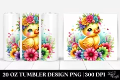 Vibrant Duck Flower Crown | 20 oz Tumbler Product Image 1