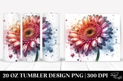 20 Oz Tumbler Sublimation | Colorful Glossy Gerbera Product Image 1