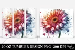 Shiny Gerbera Watercolor | 20 Oz Tumbler Product Image 1