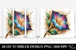 20 Oz Tumbler Sublimation | Abstract Stained Morning Glory Product Image 1