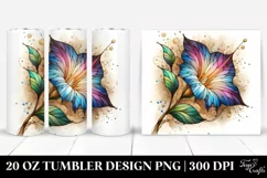 20 Oz Tumbler Sublimation | Abstract Stained Morning Glory Product Image 1