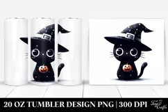 Funny Halloween Black Cat 20 Oz Tumbler Product Image 1