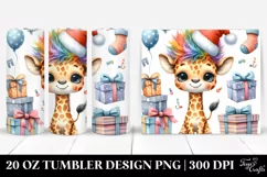 Baby Giraffe with Santa Hat, High-Res PNG Product Image 1