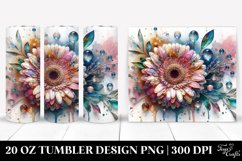 20 Oz Tumbler Sublimation | Colorful Glossy Gerbera Product Image 1