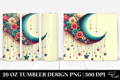 Vibrant Moon and Stars Tumbler Design Product Image 1