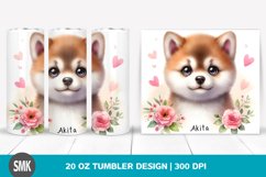 Watercolor Cute Baby Akita | 20 oz Tumbler Product Image 1
