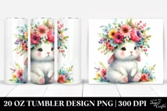 Cute Bunny with Flower Crown 20 Oz Tumbler Product Image 1