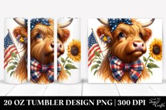 Highland Cow Portrait with Bow | 20 oz Tumbler Product Image 1