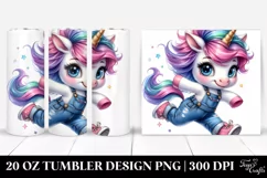Jumping Cute Unicorn | 20 oz Tumbler Product Image 1