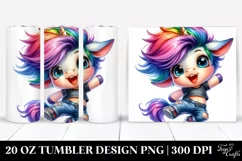 Jumping Cute Unicorn | 20 oz Tumbler Product Image 1