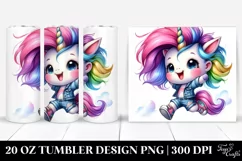 Jumping Cute Unicorn | 20 oz Tumbler Product Image 1