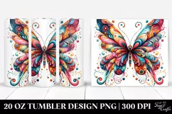 Colorful Whimsical Butterfly | 20 Oz Tumbler Product Image 1