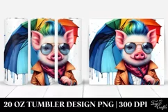 Vibrant Cute Baby Pig | 20 oz Tumbler Product Image 1