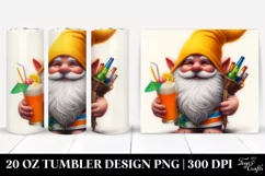 Detailed Gnome with Yellow Hat | 20 oz Tumbler Product Image 1