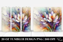 Abstract Wooden Stained Crocus | 20 oz Tumbler Product Image 1
