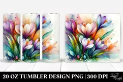 Abstract Wooden Stained Crocus | 20 oz Tumbler Product Image 1