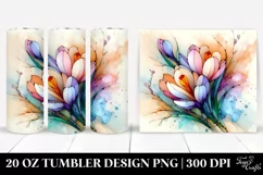 Abstract Wooden Stained Crocus | 20 oz Tumbler Product Image 1
