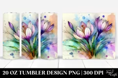 Abstract Wooden Stained Crocus | 20 oz Tumbler Product Image 1