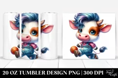 Cute Baby Cow Jumping 20 Oz Tumbler Product Image 1