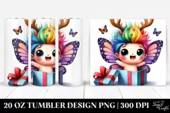 Vibrant Butterfly with Gift Box, Transparent PNG Product Image 1