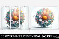 Abstract Sunflower Watercolor Tumbler Design | 20 oz Tumbler Product Image 1