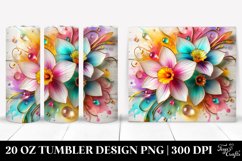 20 Oz Tumbler Sublimation | Colorful Narcissus Watercolor Product Image 1