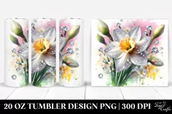 20 Oz Tumbler Sublimation | Diamond Splash Narcissus Product Image 1