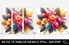 Vibrant Bouquet Gold Foil | 20 Oz Tumbler Product Image 1