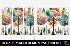 Colorful Trees Watercolor | 20 Oz Tumbler Product Image 1