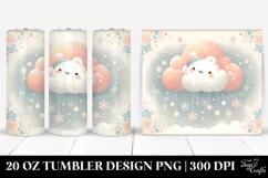 Vintage Cloud Snowflakes Tumbler Design Product Image 1