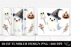 Simple Funny Ghost Halloween Sticker 20 Oz Tumbler Product Image 1
