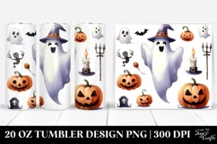 Simple Funny Ghost Halloween Sticker 20 Oz Tumbler Product Image 1