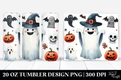 Simple Funny Ghost Halloween Sticker 20 Oz Tumbler Product Image 1