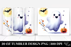 Simple Funny Ghost Halloween Sticker 20 Oz Tumbler Product Image 1