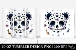 Simple Watercolor Skull Halloween Tumbler Design | 20 oz Product Image 1
