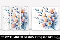 Shiny Freesia Watercolor Tumbler Design | 20 oz Tumbler Product Image 1