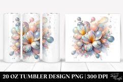 Shiny Freesia Watercolor Tumbler Design | 20 oz Tumbler Product Image 1
